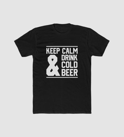 Men's Polyester Printed Round Neck Short Sleeve T-Shirt (Black)