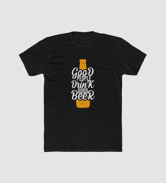 Men's Polyester Printed Round Neck Short Sleeve T-Shirt (Black)