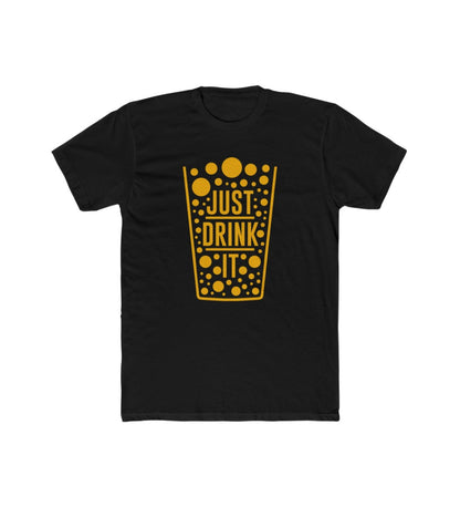Men's Polyester Printed Round Neck Short Sleeve T-Shirt (Black)
