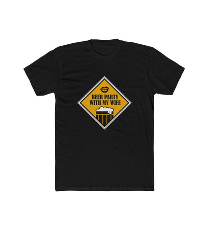 Men's Polyester Printed Round Neck Short Sleeve T-Shirt (Black)