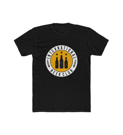 Men's Polyester Printed Round Neck Short Sleeve T-Shirt (Black)