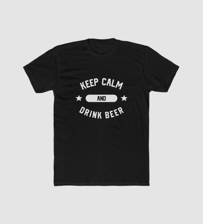 Men's Polyester Printed Round Neck Short Sleeve T-Shirt (Black)