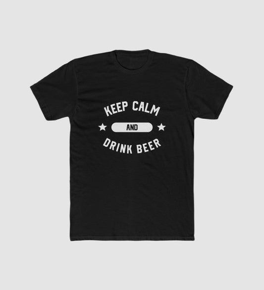 Men's Polyester Printed Round Neck Short Sleeve T-Shirt (Black)