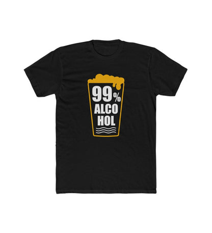 Men's Polyester Printed Round Neck Short Sleeve T-Shirt (Black)