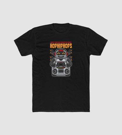Men's Polyester Printed Round Neck Short Sleeve T-Shirt (Black)