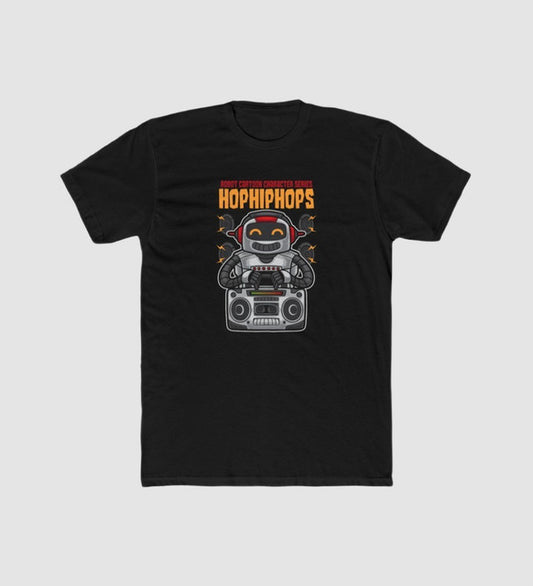 Men's Polyester Printed Round Neck Short Sleeve T-Shirt (Black)