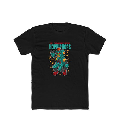 Men's Polyester Printed Round Neck Short Sleeve T-Shirt (Black)