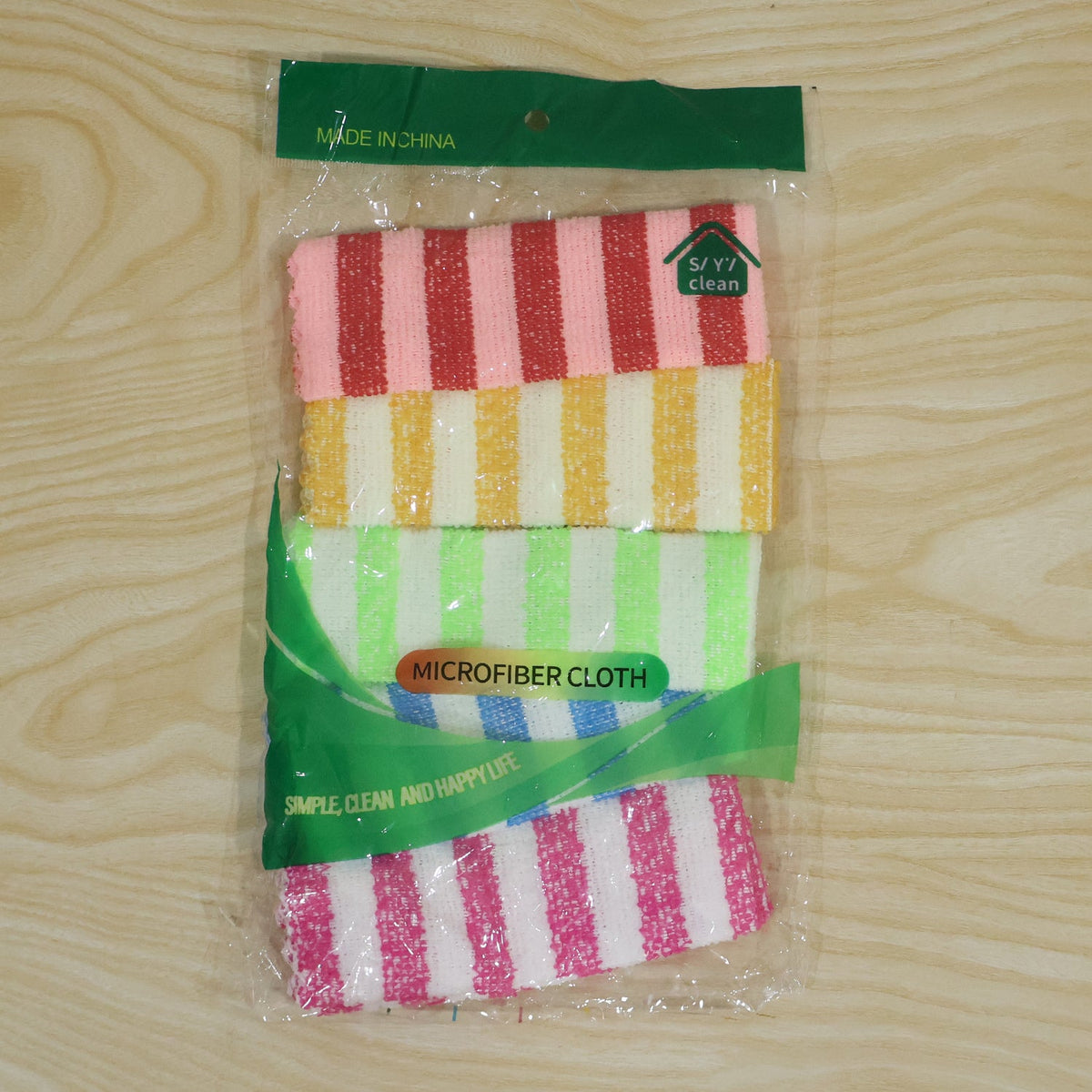 Striped Microfiber Kitchen Cleaning Cloths For Home (5 Pc Set 28x28 Cm)