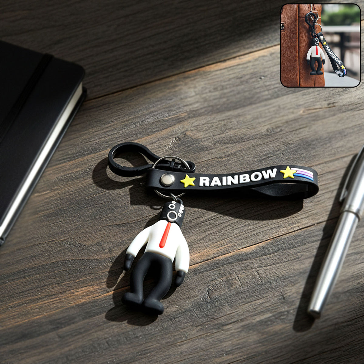 Stylish Cartoon Man Figure Keychain (1 Pc)