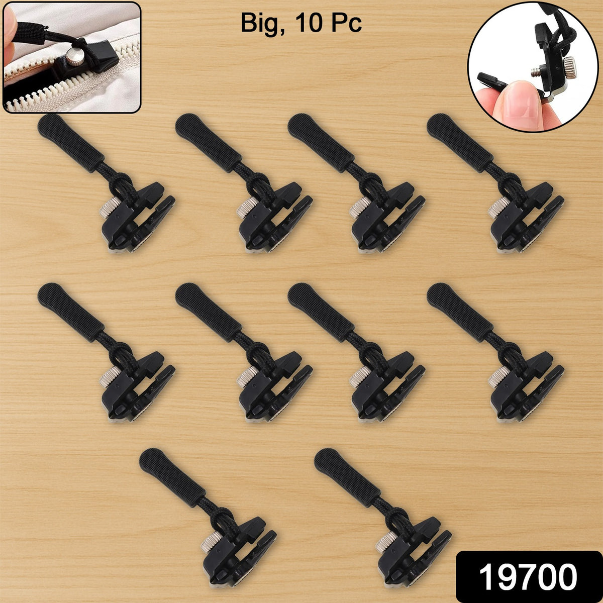 Portable Universal Detachable Zipper Slider (10 Pc  Big)