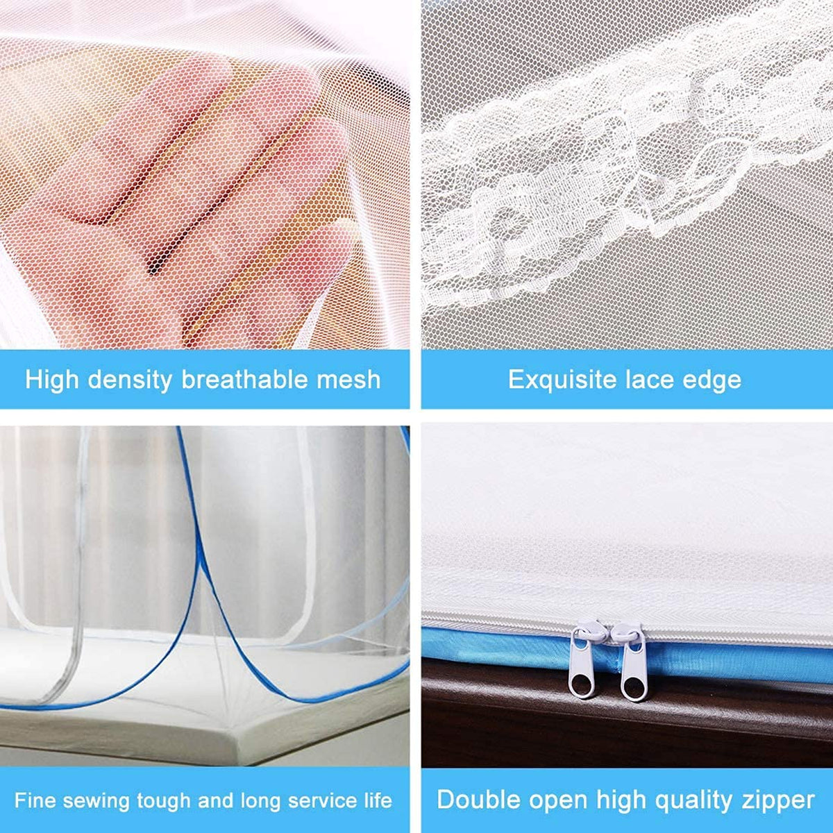 Premium Polyester Foldable Mosquito Net Tent (100 Cm Long  1 Pc)