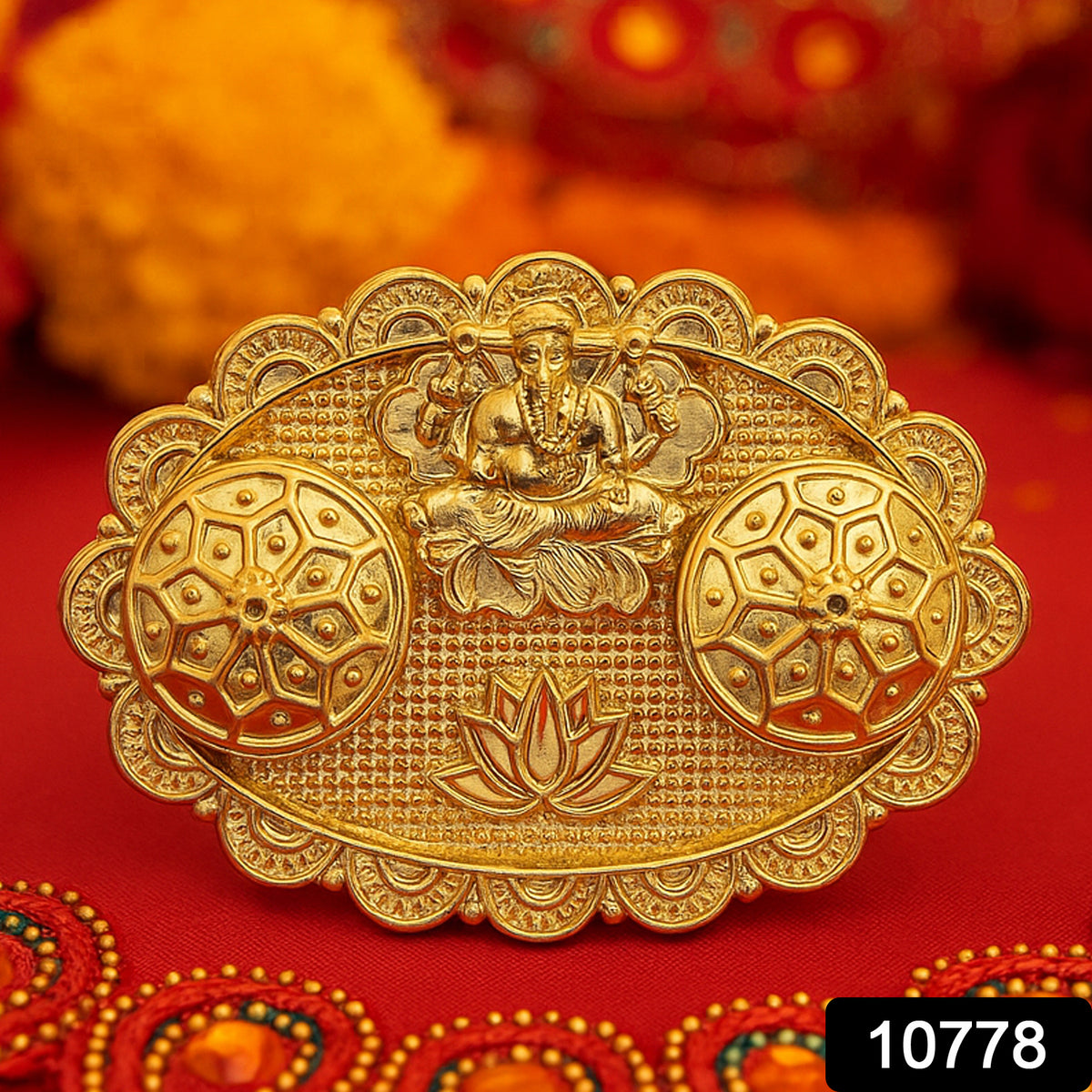 Ganesh Embossed Rolichawal Kumkum Chopra - (1 Pc)