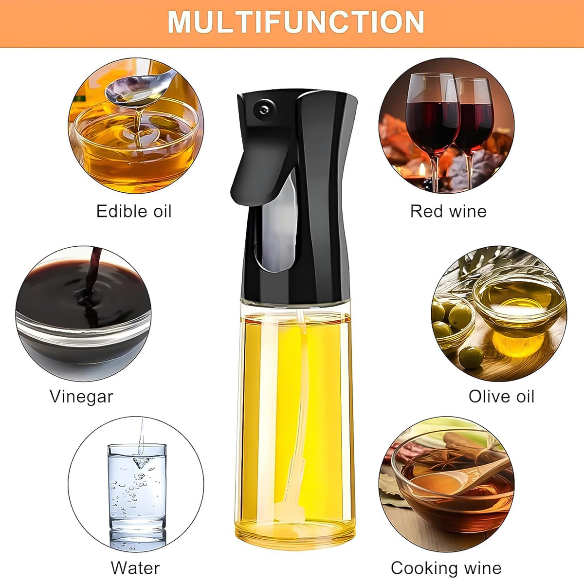 Plastic Oil Spray Bottle - Versatile Kitchen Gadgets (250 Ml Approx)