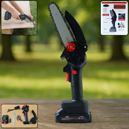 Cordless Mini Electric Chainsaw With Rechargeable Battery (1 Set)