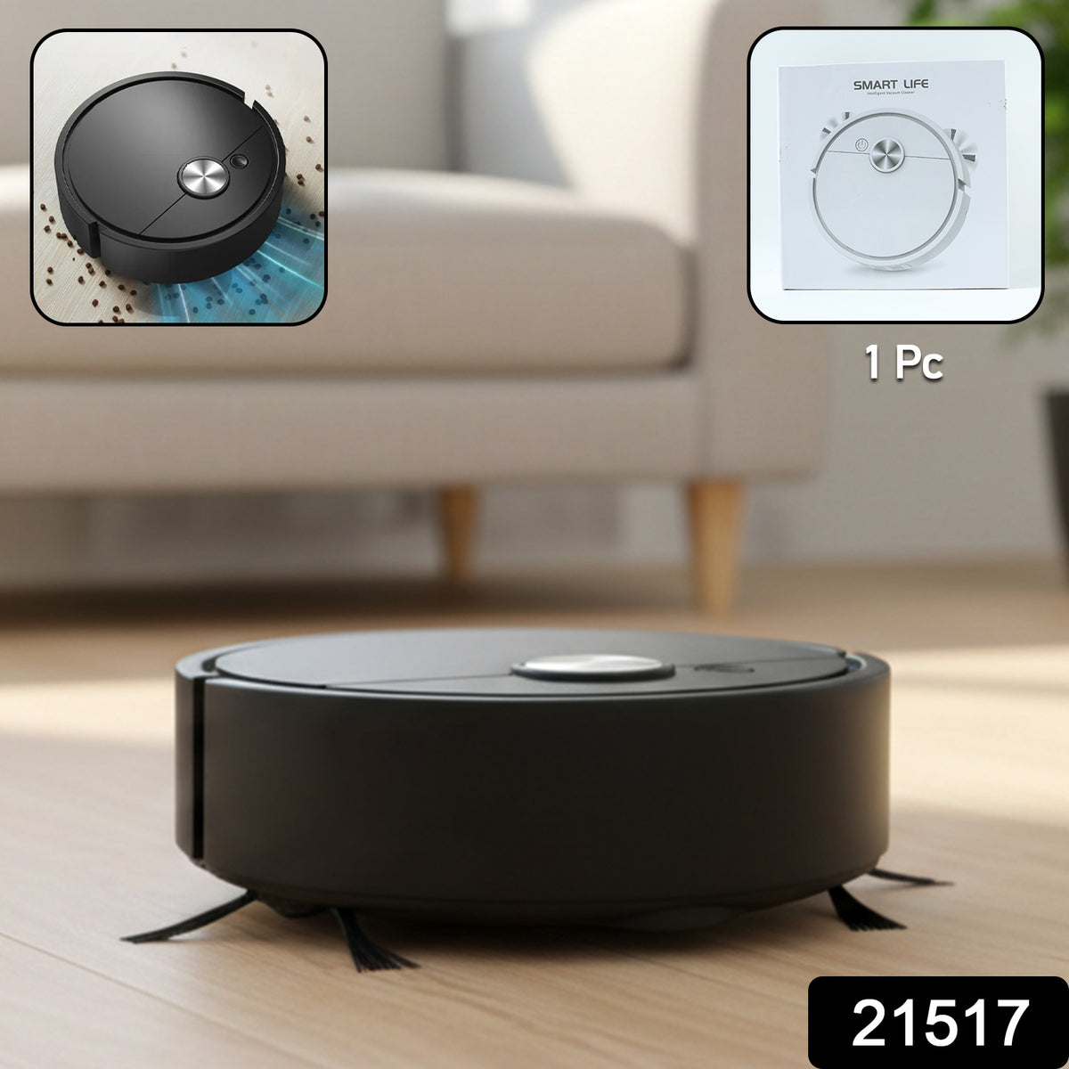 Smart Life Automatic Robotic Vacuum Cleaner (1 Pc)