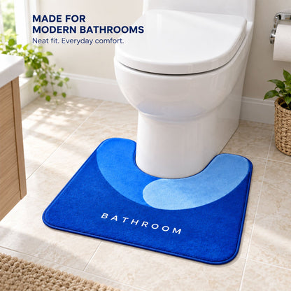 U Shape Toilet Contour Mat Anti-skid Absorbent Commode Rug (1 Pc 40x50 Cm)