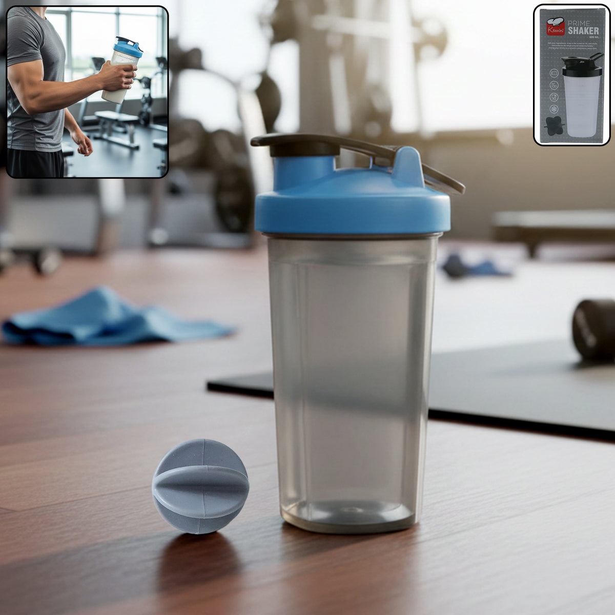 600 Ml Plastic Prime Gym Shaker Bottle (1 Pc)