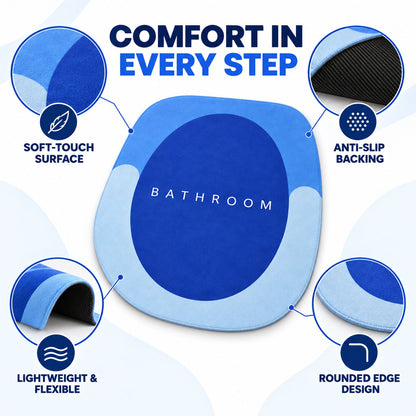 Rounded Circle Design Bath Rug Soft Anti-slip Shower Mat (1 Pc 40x44 Cm)