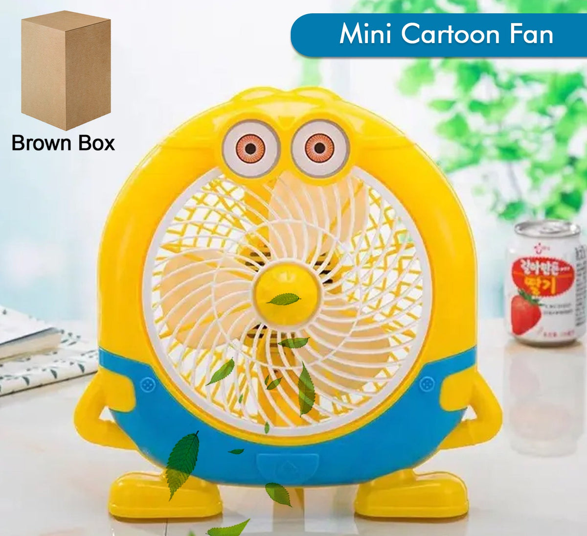 Plastic Cute Mini  Cartoon Electric Usb Fan Desk Fan For Children (Battery Not Include)
