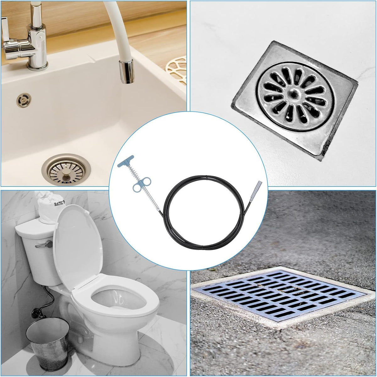 Flexible Sink  Drain Cleaning Spring Tool (58 Cm 1 Pc)