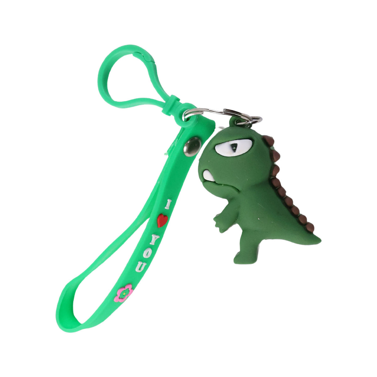 Cute Dinosaur Cartoon Silicone Keychain (1 Pc)