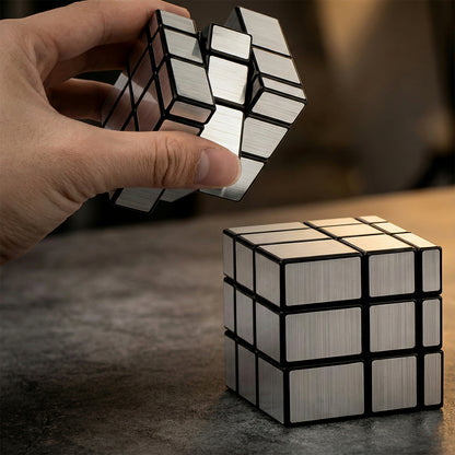 Mirror Cube  3x3 Puzzle Cube With Reflective Silver Surfaces