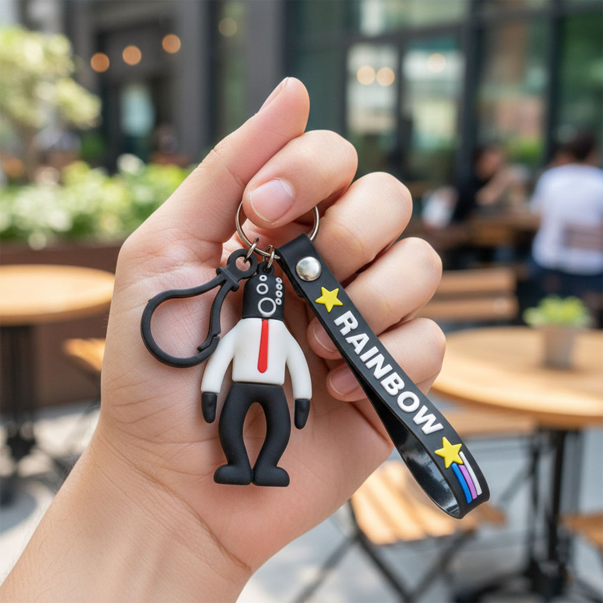 Stylish Cartoon Man Figure Keychain (1 Pc)