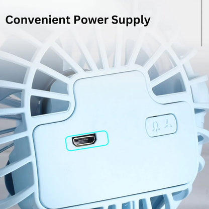 Portable Clip-on Fan Battery Operated With Light  Spray Small Yet Powerful Usb Table Fan 3-speed Quiet Rechargeable Mini Desk Fan 360 Rotation Personal Cooling Fan For Home Office Camping