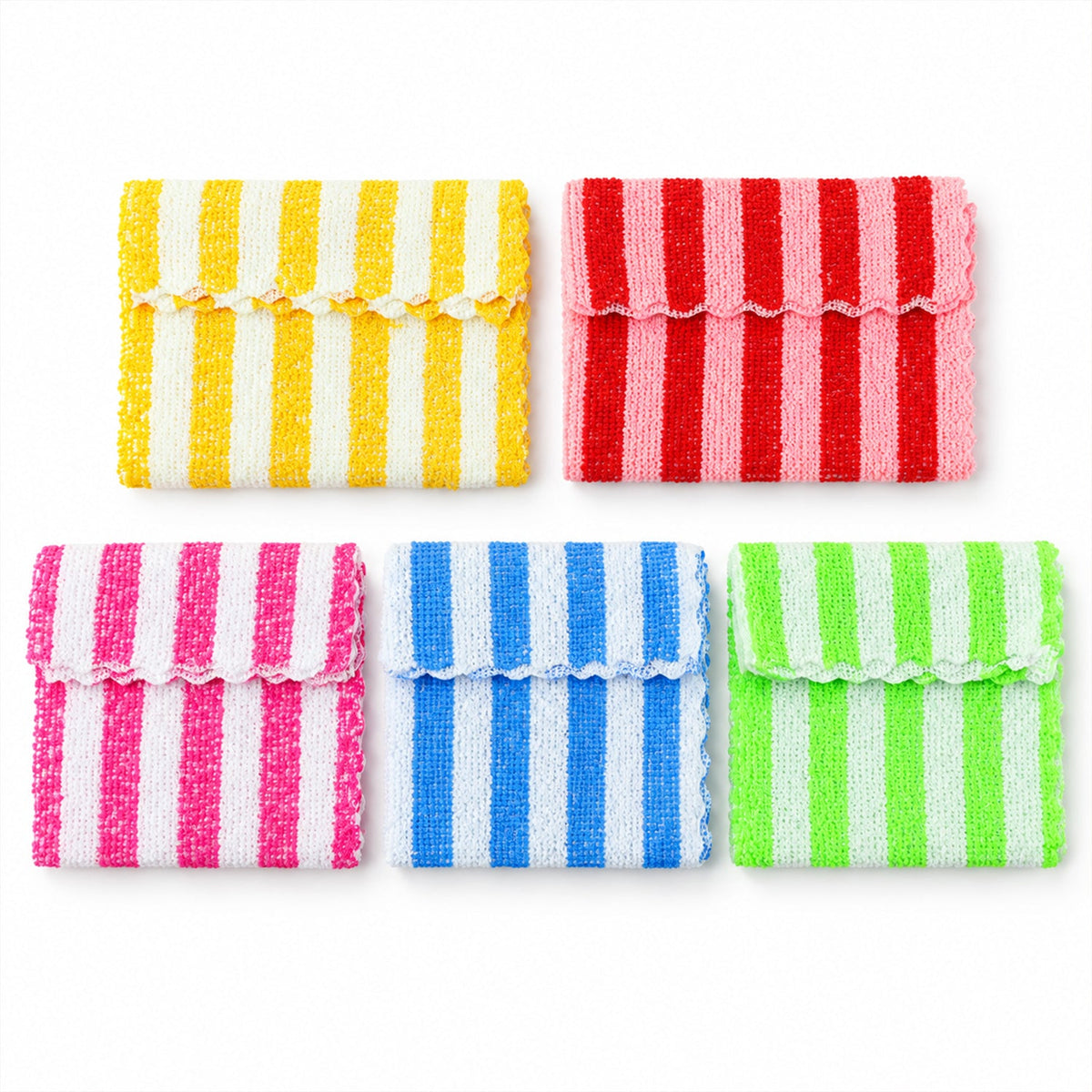 Striped Microfiber Kitchen Cleaning Cloths For Home (5 Pc Set 28x28 Cm)