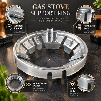 Gas Stove Burner Stand Windproof Energy Saving Ring With Pan Support (1 Pc)