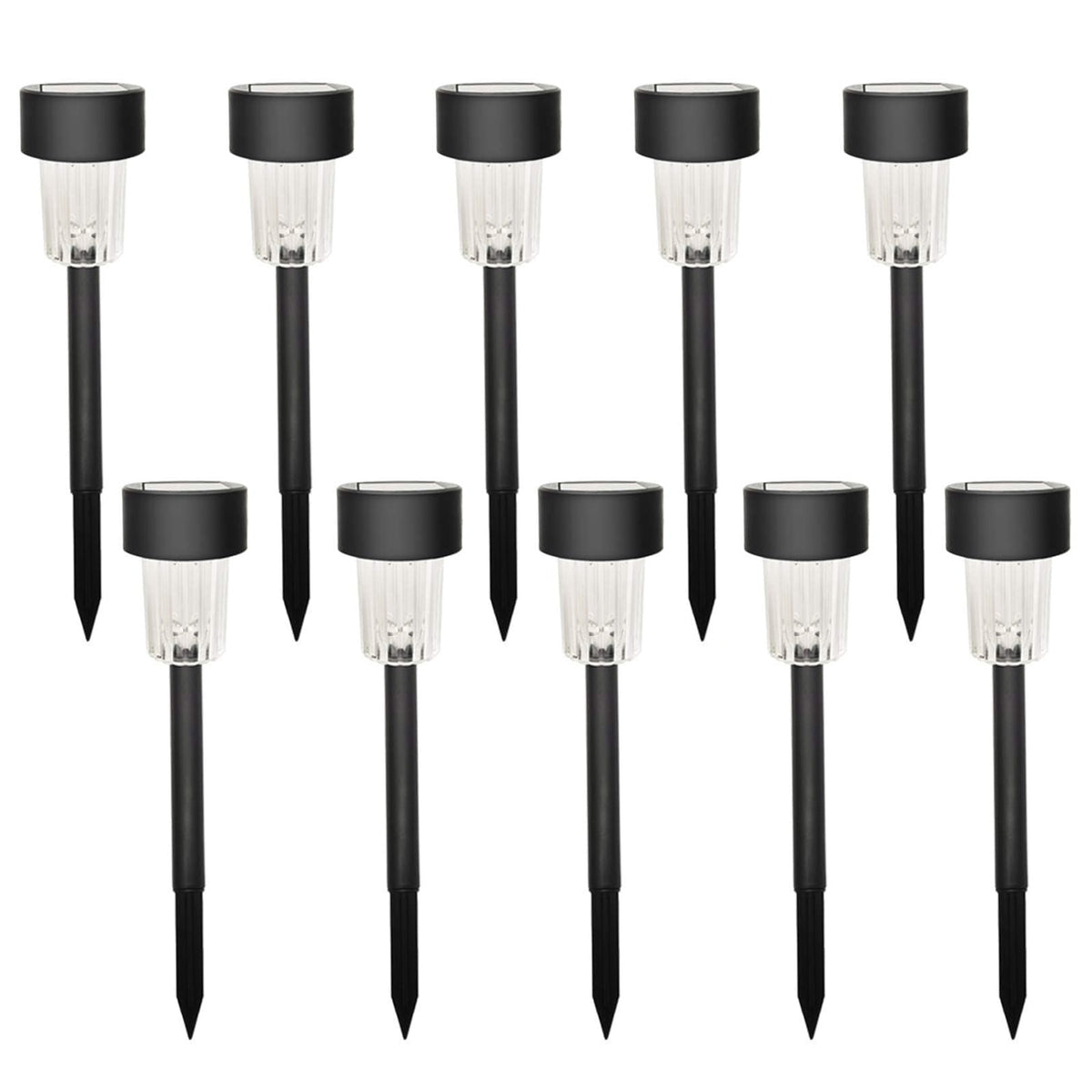 Solar Powered Garden Pathway Lights (10 Pc  Set)
