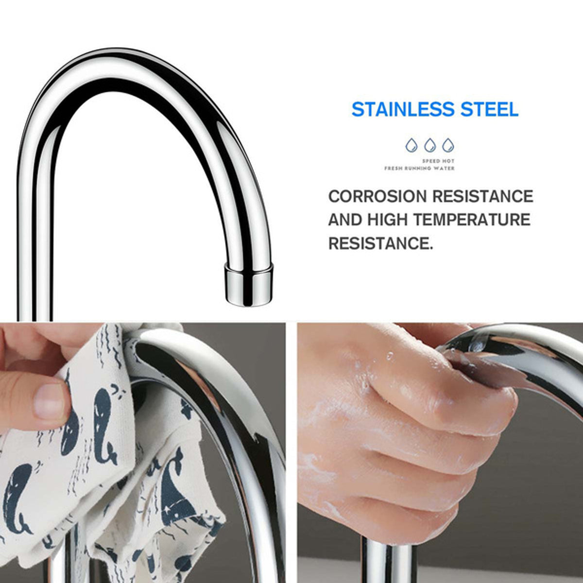 Stainless Steel Led Digital Display Instant Heating Electric Water Heater Faucet Tap