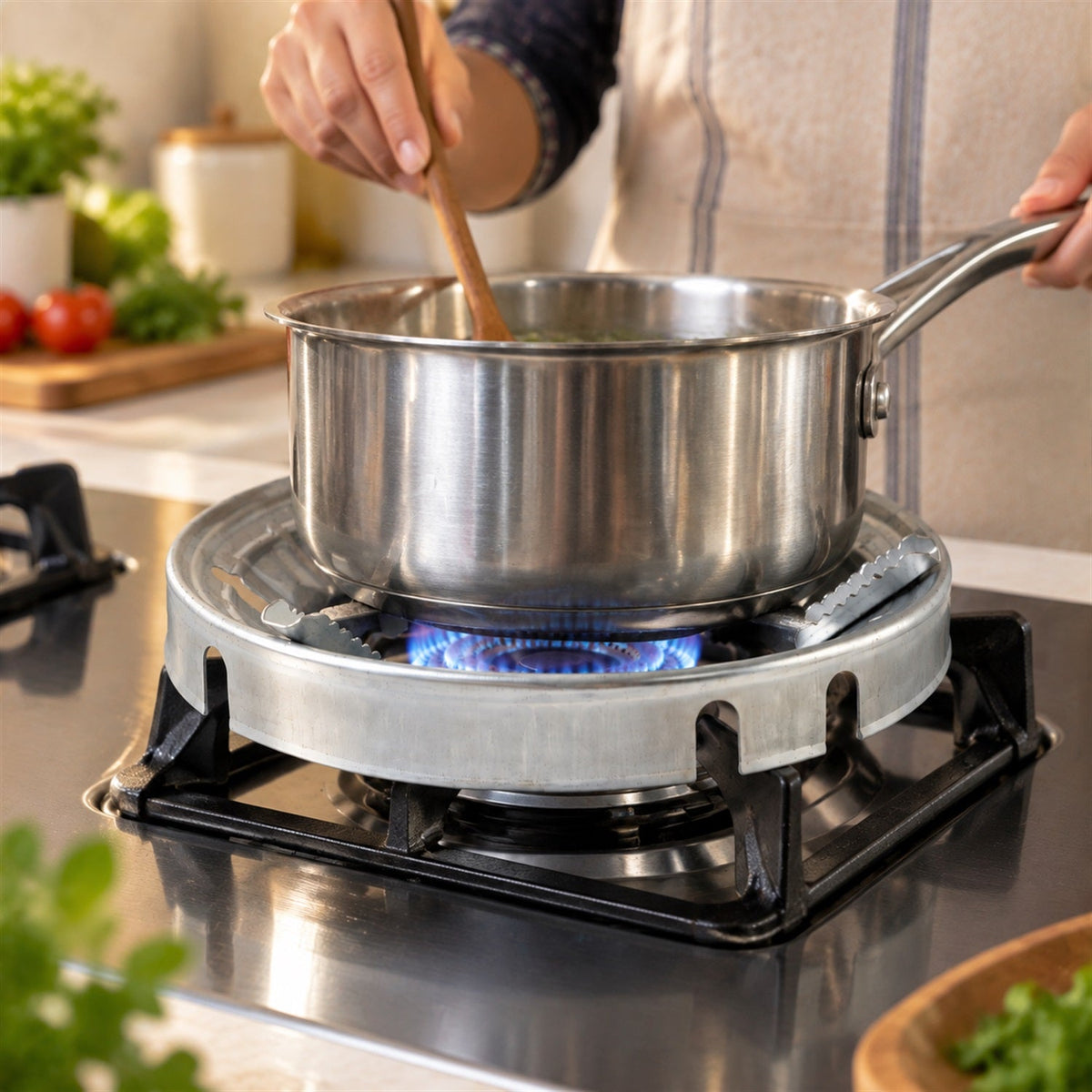 Gas Stove Burner Stand Windproof Energy Saving Ring With Pan Support (1 Pc)