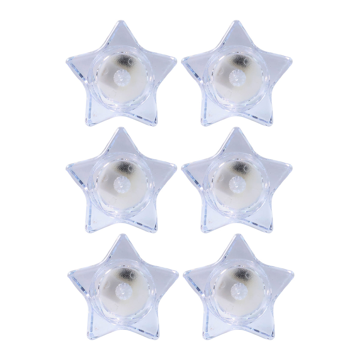 Flameless Star-shaped Led Candles (6 Pc  Set)