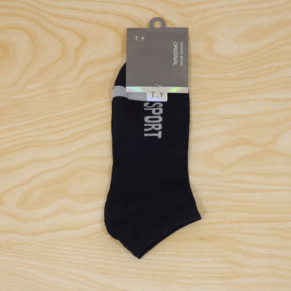 Sport Print Ankle Socks Soft Stretchable Low Cut Gym And Running Socks (1 Pair)
