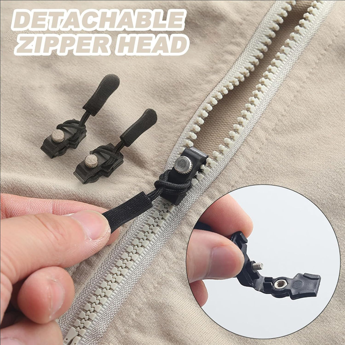 Portable Universal Detachable Zipper Slider (10 Pc  Big)