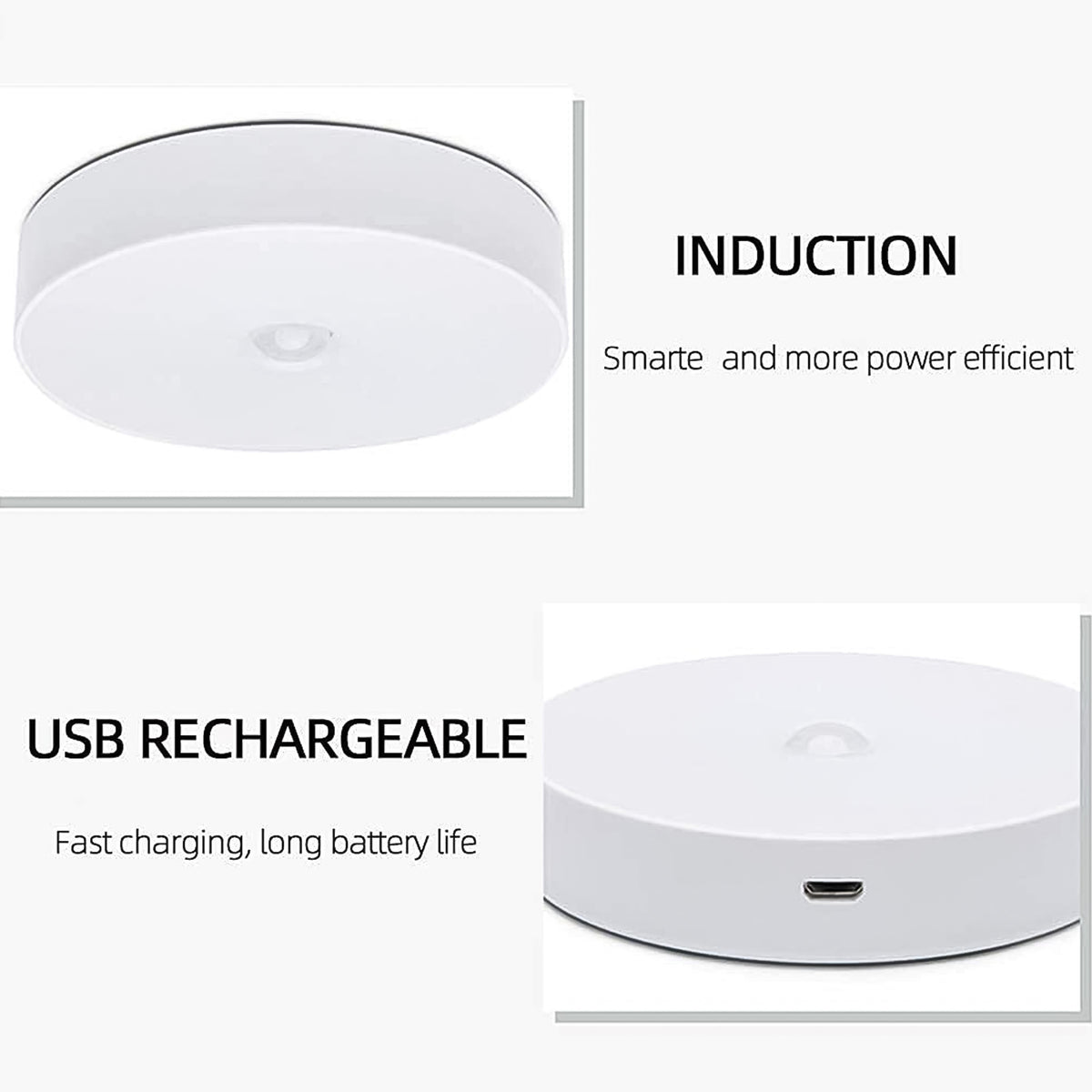 8 Led Night Lights With Usb Charging  Double-sided Adhesive Pads(1 Pc)