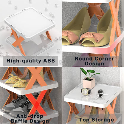 9098  Smart Shoe Rack With 8 Layer Shoes Stand Multifunctional Entryway Foldable  Collapsible Door Shoe Rack Free Standing Heavy Duty Plastic Shoe Shelf Storage Organizer Narrow Footwear Home
