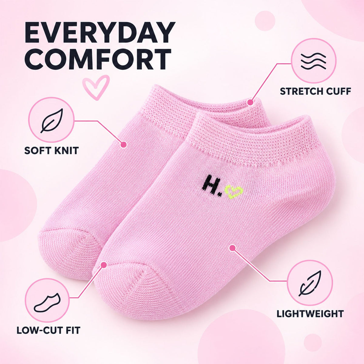 Low Cut Ankle Socks For Women Soft Stretchable No Show Sports Socks (1 Pair)