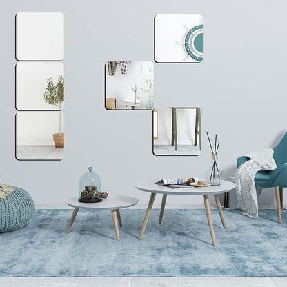 Flexible Acrylic Mirror Set (30x30 Cm  10 Pcs Set)
