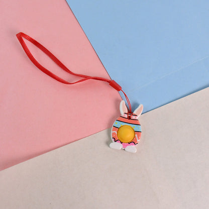 Cute Bunny-shaped Pop It Fidget Toy Keychain (1 Pc)